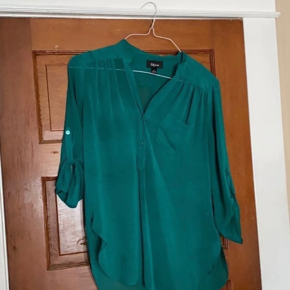 Sheer green flowy top